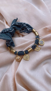 Slate Grey Bandana Charmer Anklet