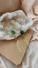 Gina Emerald Fringed Hoops