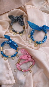 Electric Blue Evil Eye Bandana Charmer Anklet