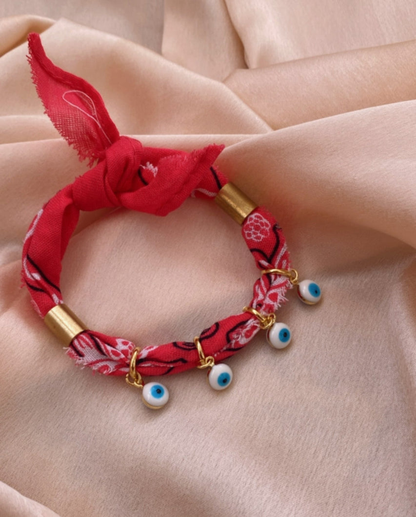 Hot Pink Evil Eye Bandana Charmer Bracelet