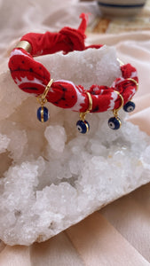Rouge Evil Eye Bandana Charmer Bracelet