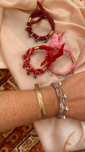 Hot Pink Evil Eye Bandana Charmer Bracelet