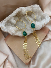 Gina Emerald Fringed Hoops