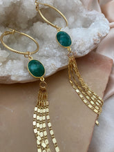 Gina Emerald Fringed Hoops