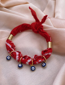 Rouge Evil Eye Bandana Charmer Bracelet
