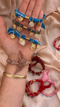 Electric Blue Evil Eye Bandana Charmer Anklet