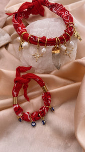 Rouge Evil Eye Bandana Charmer Bracelet