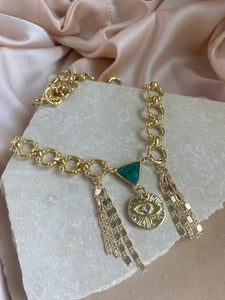 Farnaz Emerald Fringe Necklace