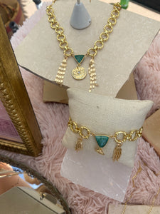 Farnaz Emerald Fringe Necklace